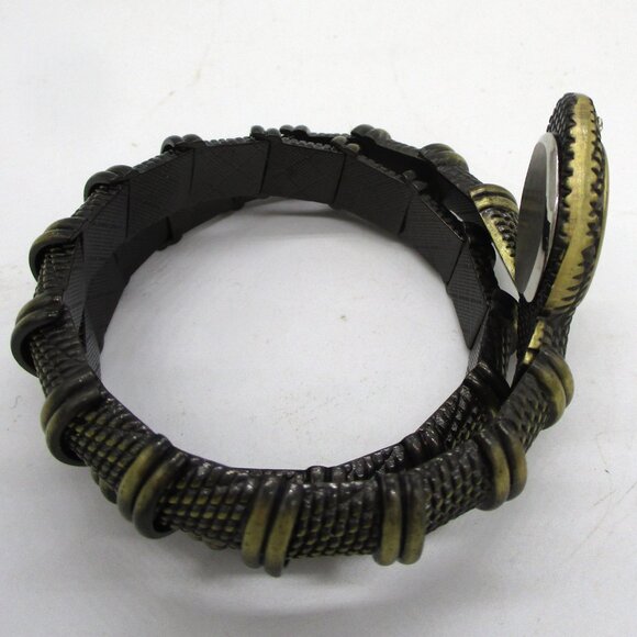 Kenneth Jay Lane Snake Wrap Watch Bracelet Antique Gold Tone Women - Picture 4 of 5